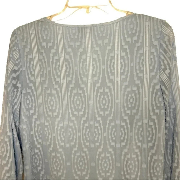 Talbots Textured Popover Blouse Baby Blue 3/4 Sleeve Women’s Small - Picture 7 of 10